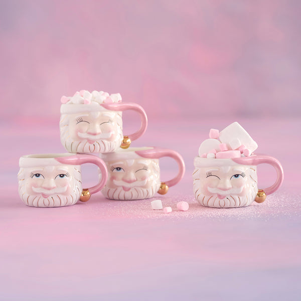 Ceramic Santa Mug in Pink