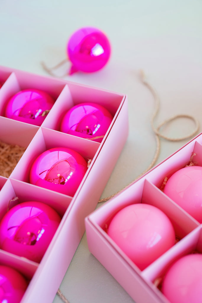 Pink Gift Box, Set of 12 Ornaments