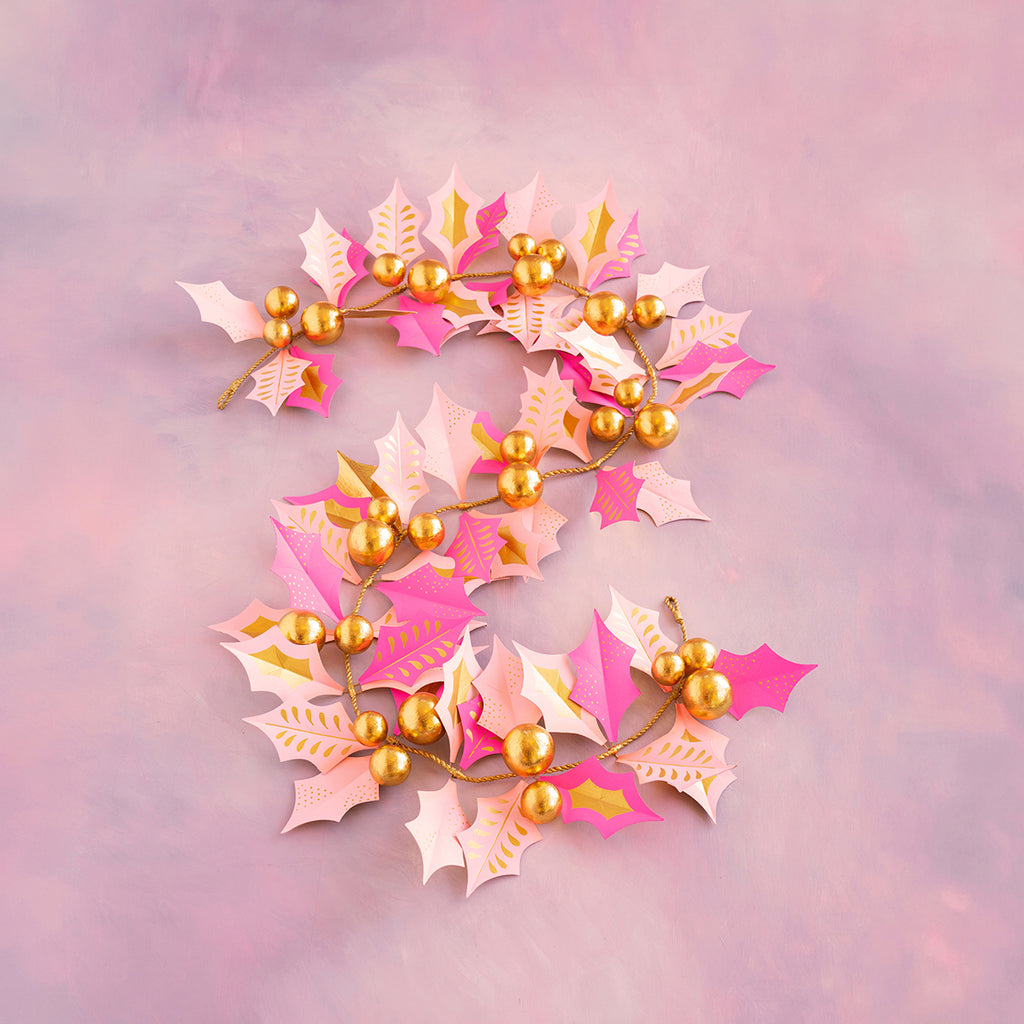 Pretty Prickly and Pink Holly Garland