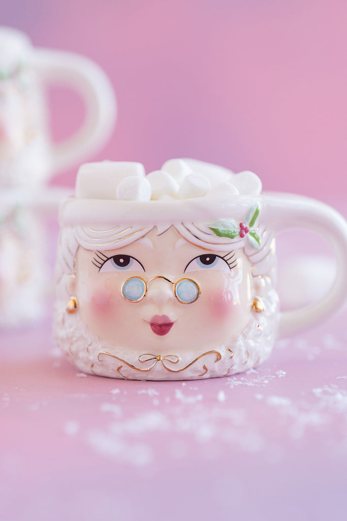 Mrs Papa Noel Mug, White